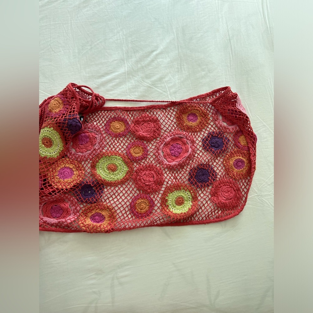 - NWT ZARA BLOG FAVE CROCHET knit ecru pink/red FLORAL mini SKIRT size M - Picture 9 of 16
